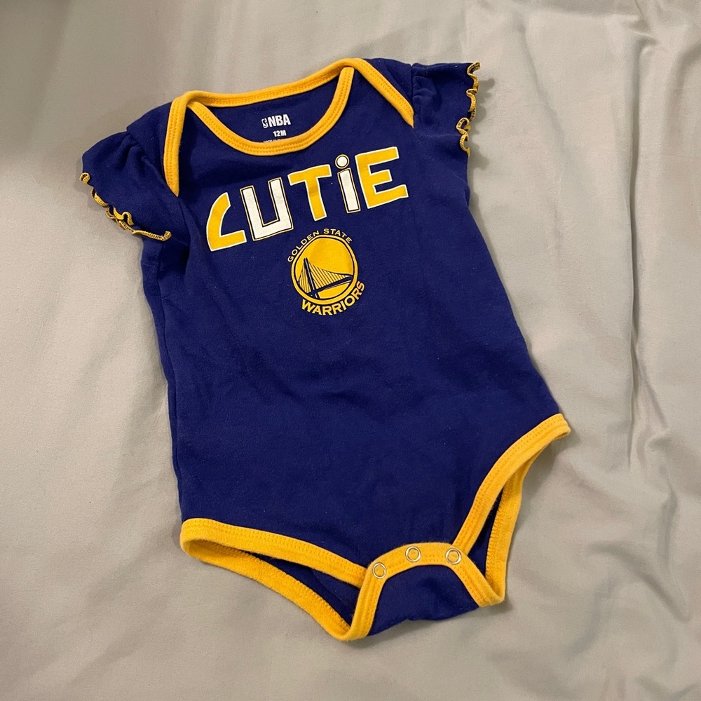 NBA Golden State Warriors Blue and Yellow Infant “Cutie” Bodysuit
